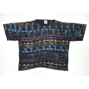 EZL Shirt Woman's One Size Vintage 1993 Made In USA Cactus Retro Multicolor